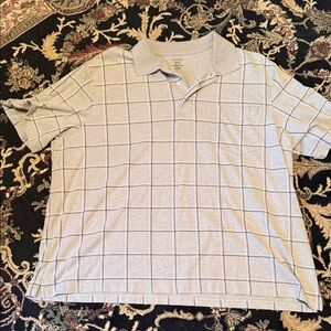 George Light Gray Checkered Men's Polo Shirt